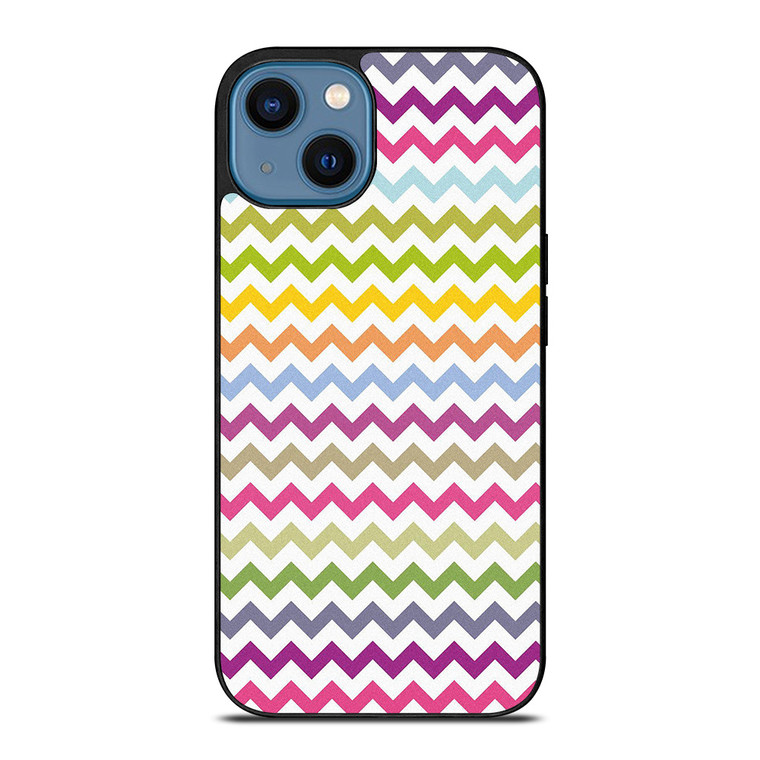 CUTE CHEVRON COLORFUL iPhone 14 Case Cover