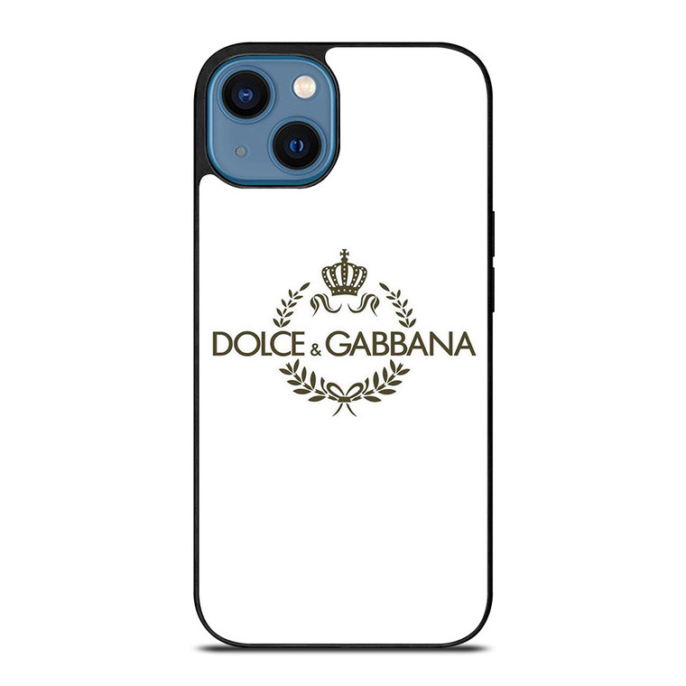 DOLCE AND GABBANA WHITE LOGO iPhone 14 Case Cover