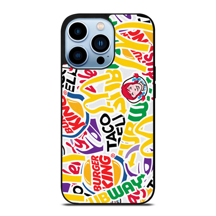 FAST FOOD BRAND STICKER BOMB iPhone 13 Pro Max Case Cover