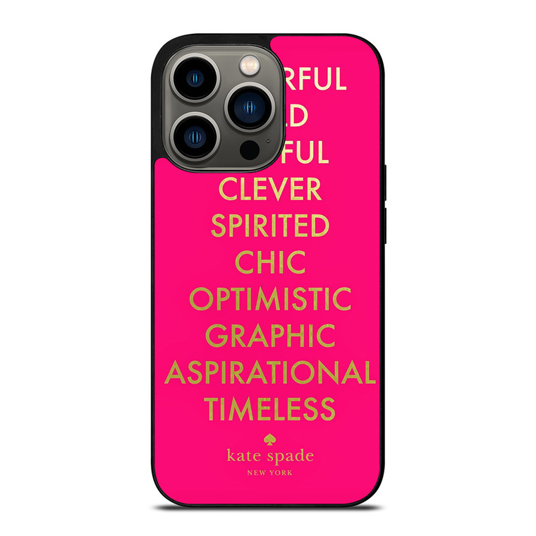 KATE SPADE NEW YORK QUOTES PINK iPhone 13 Pro Case Cover