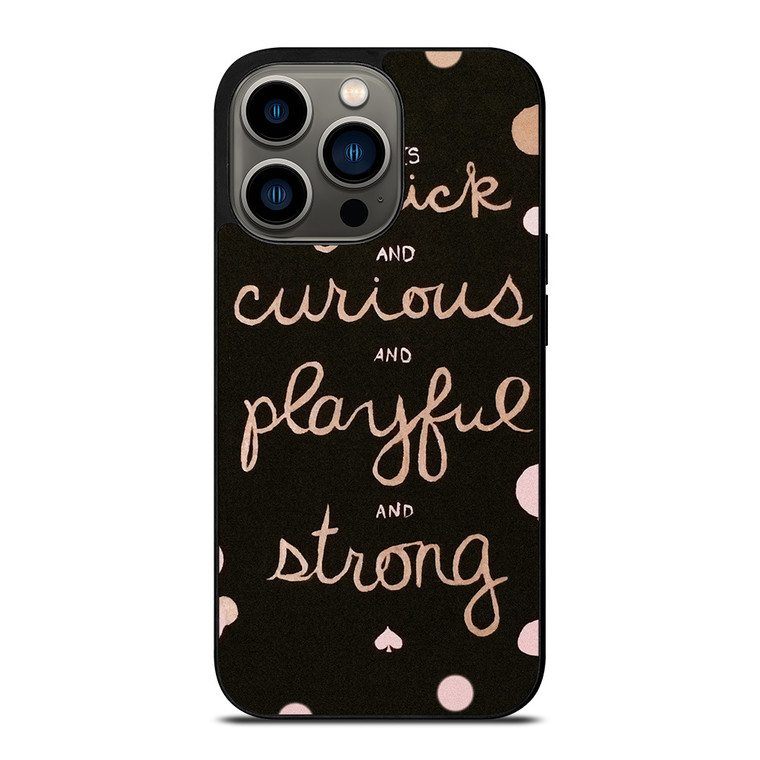 KATE SPADE NEW YORK QUOTES POLKADOT iPhone 13 Pro Case Cover