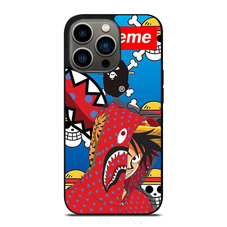 LUFFY ONE PIECE SUPREME BAPE iPhone 13 Pro Case Cover
