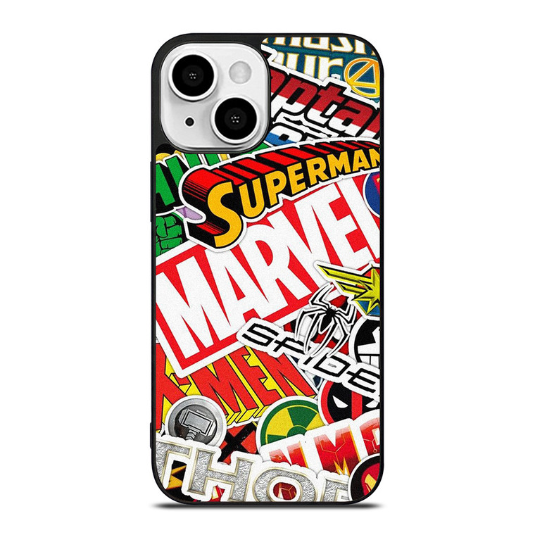 DC MARVEL SUPERHERO COLLAGE iPhone 13 Mini Case Cover