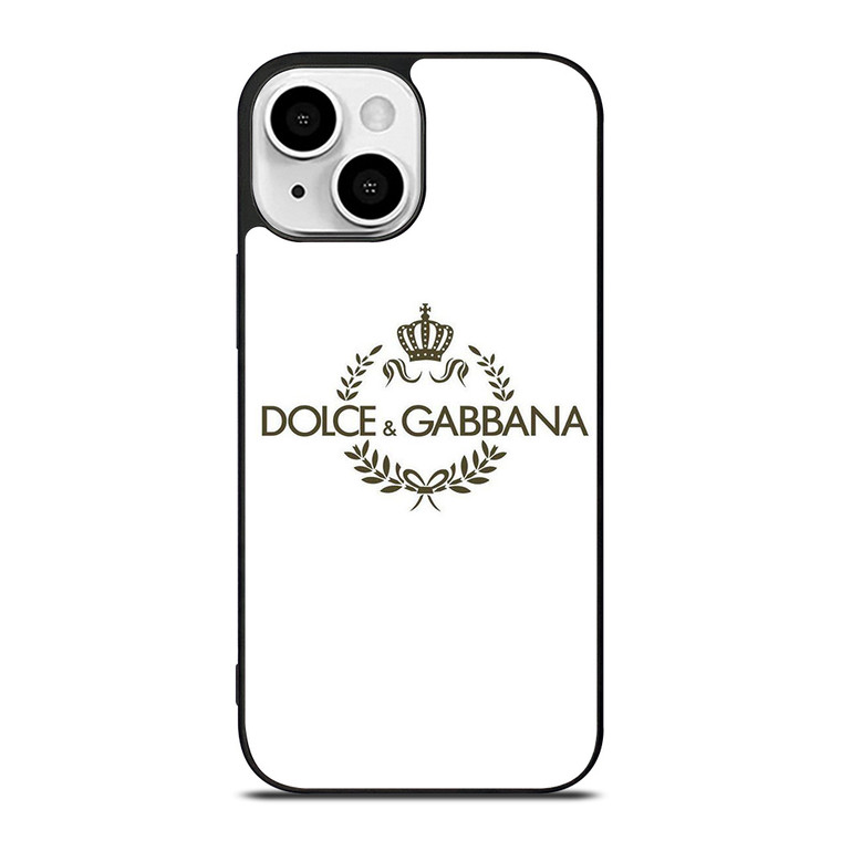 DOLCE AND GABBANA WHITE LOGO iPhone 13 Mini Case Cover
