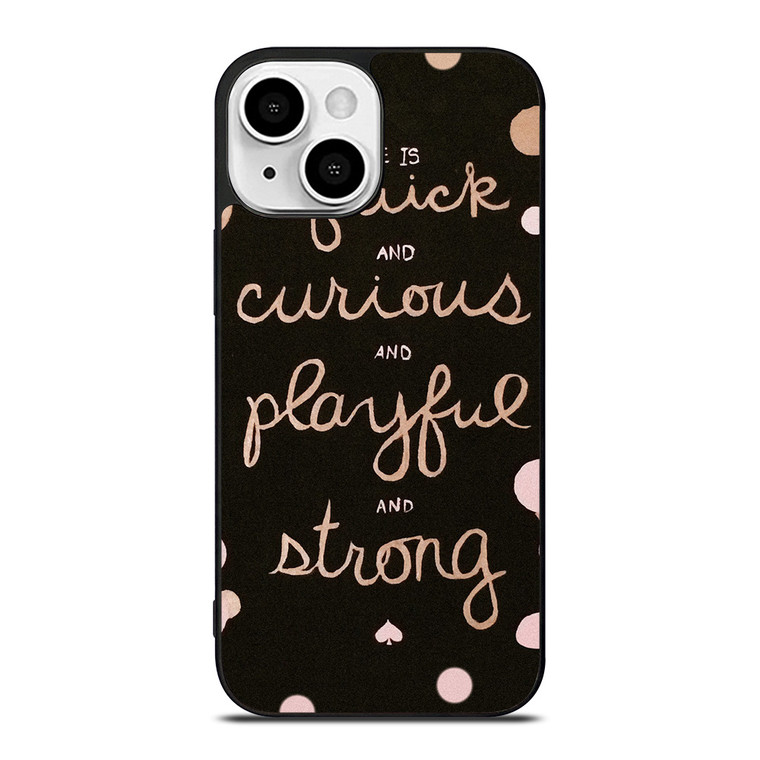 KATE SPADE NEW YORK QUOTES POLKADOT iPhone 13 Mini Case Cover