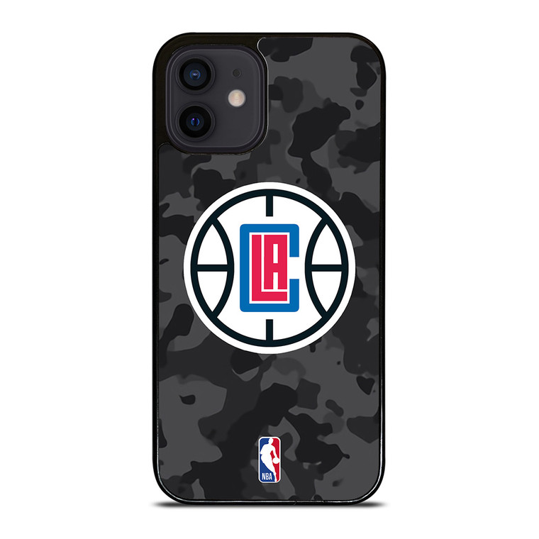 LOS ANGELES CLIPPERS BLACK CAMO iPhone 12 Mini Case Cover LOS ANGELES CLIPPERS BLACK CAMO iPhone 12 Mini Case Cover