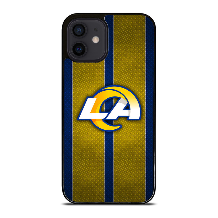 LOS ANGELES RAMS NFL METAL STRIPE iPhone 12 Mini Case Cover LOS ANGELES RAMS NFL METAL STRIPE iPhone 12 Mini Case Cover