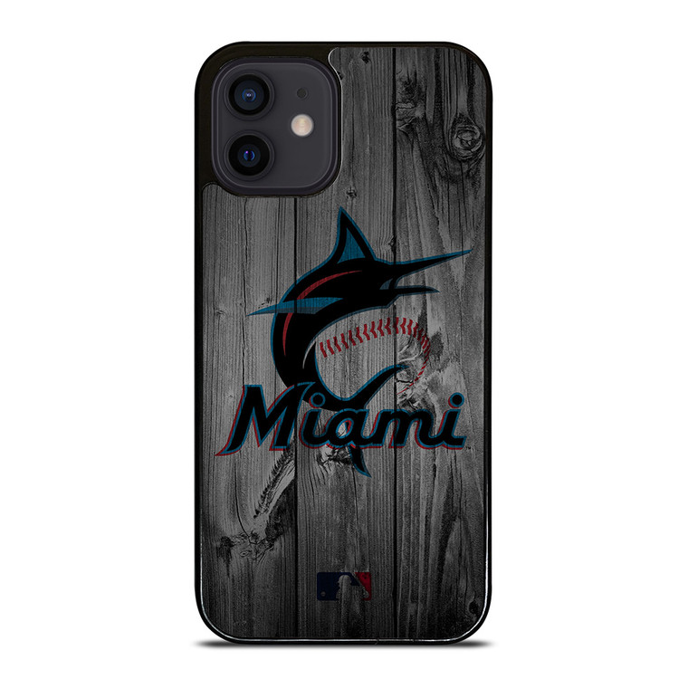 MIAMI MARLINS BASEBALL MLB WOOD LOGO iPhone 12 Mini Case Cover