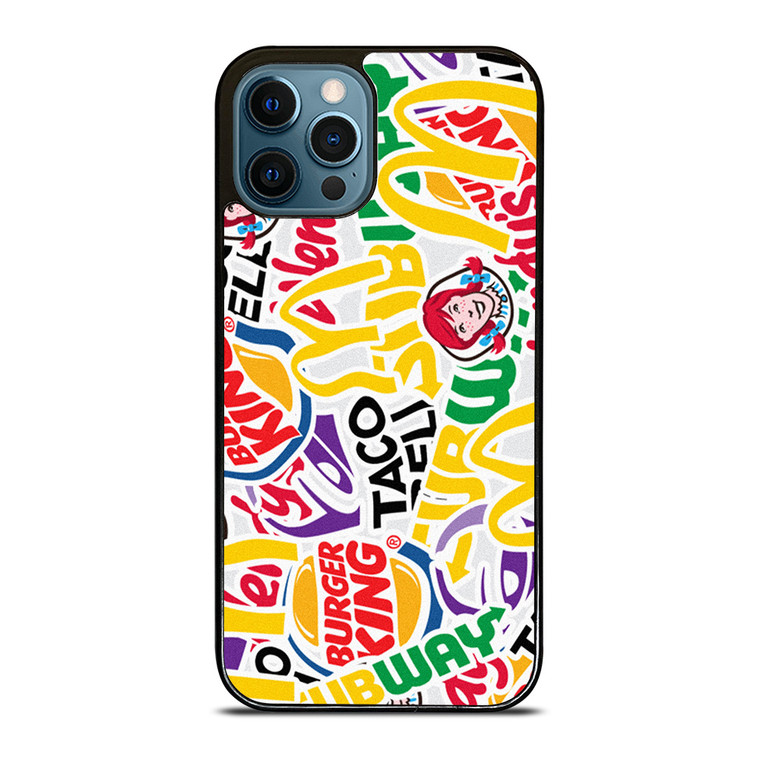 FAST FOOD BRAND STICKER BOMB iPhone 12 Pro Max Case Cover