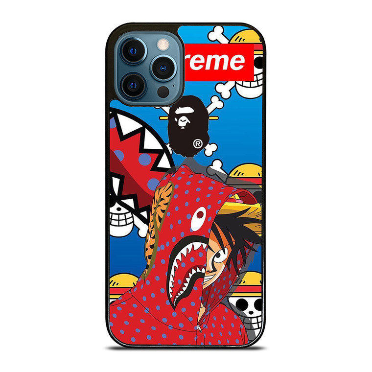 LUFFY ONE PIECE SUPREME BAPE iPhone 12 Pro Max Case Cover