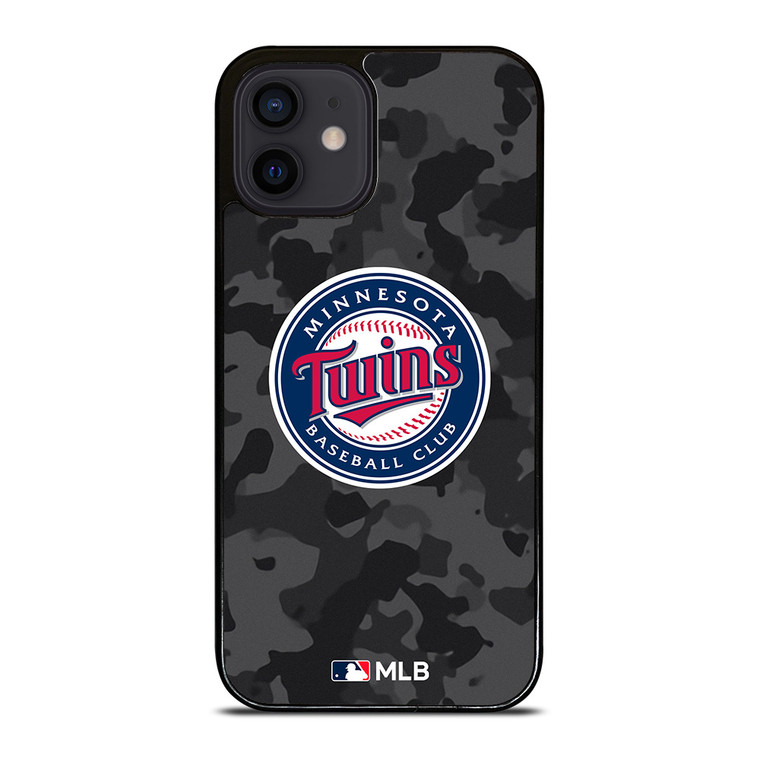 MINNESOTA TWINS BASEBALL BLACK CAMO iPhone 12 Mini Case Cover MINNESOTA TWINS BASEBALL BLACK CAMO iPhone 12 Mini Case Cover