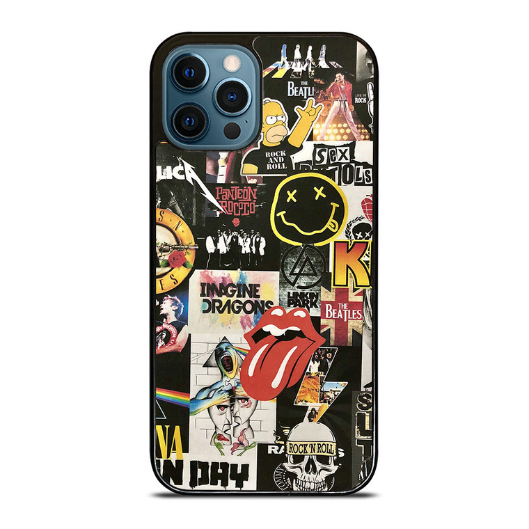 ROCK AND ROLL BAND COLLAGE iPhone 12 Pro Max Case Cover