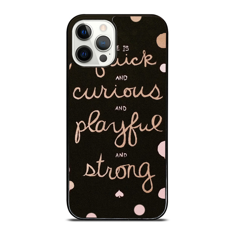 KATE SPADE NEW YORK QUOTES POLKADOT iPhone 12 Pro Case Cover