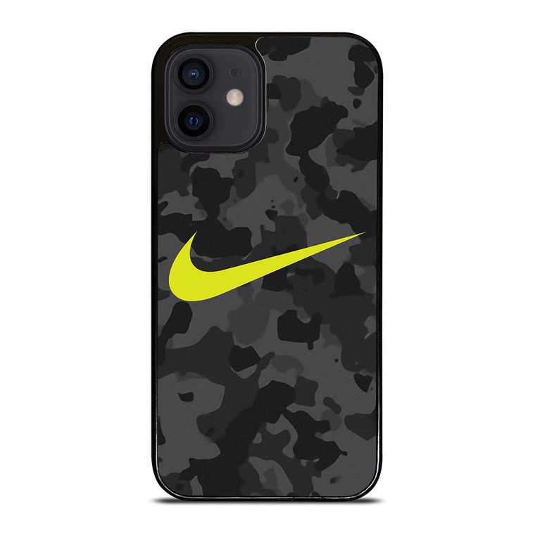 NIKE SWOOSH BLACK CAMO iPhone 12 Mini Case Cover