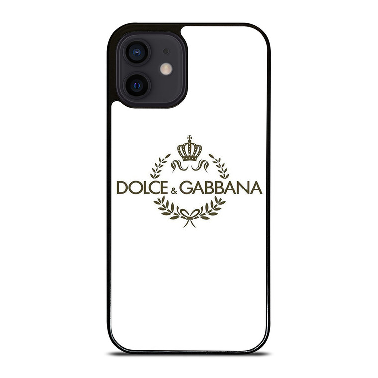 DOLCE AND GABBANA WHITE LOGO iPhone 12 Mini Case Cover