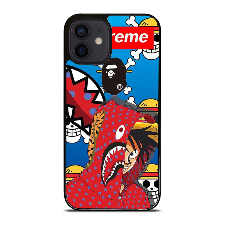 LUFFY ONE PIECE SUPREME BAPE iPhone 12 Mini Case Cover