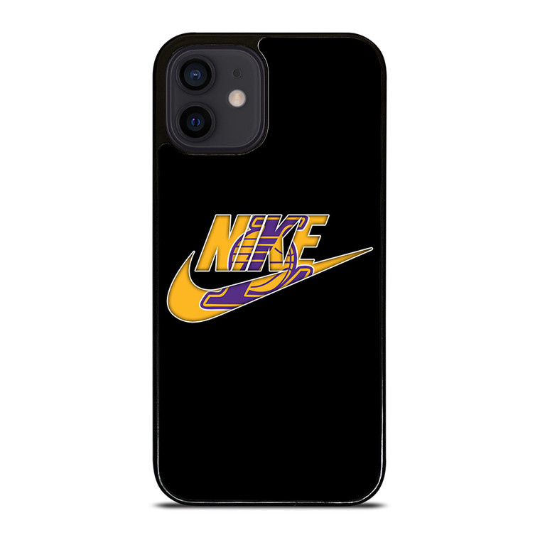 NIKE LOS ANGELES LAKERS SWOOSH iPhone 12 Mini Case Cover NIKE LOS ANGELES LAKERS SWOOSH iPhone 12 Mini Case Cover