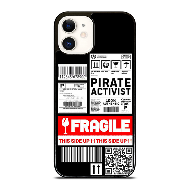 FRAGILE STAMP BARCODE LABELS iPhone 12 Case Cover
