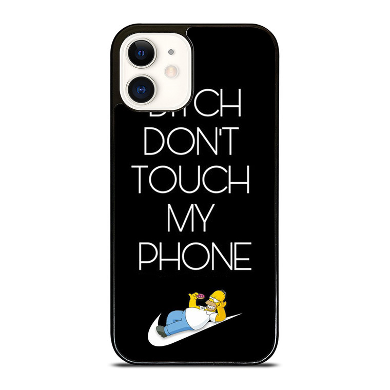 NIKE HOMER SIMPSON DONT TOUCH MY PHONE iPhone 12 Case Cover NIKE HOMER SIMPSON DONT TOUCH MY PHONE iPhone 12 Case Cover
