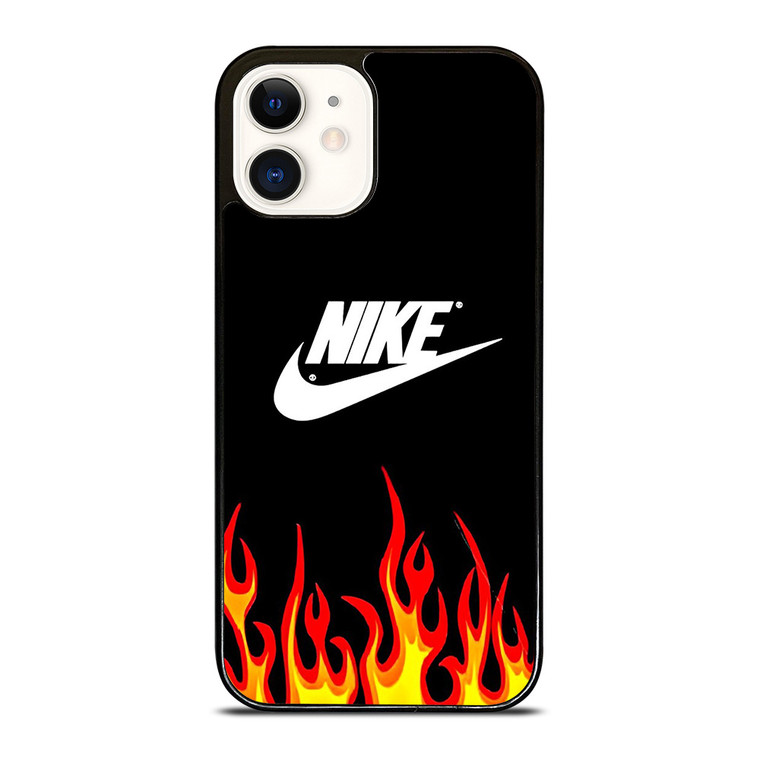 NIKE SWOOSH IN FLAMES iPhone 12 Case Cover NIKE SWOOSH IN FLAMES iPhone 12 Case Cover