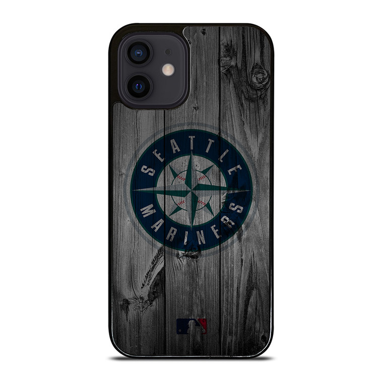 SEATTLE MARINERS BASEBALL MLB WOOD LOGO iPhone 12 Mini Case Cover