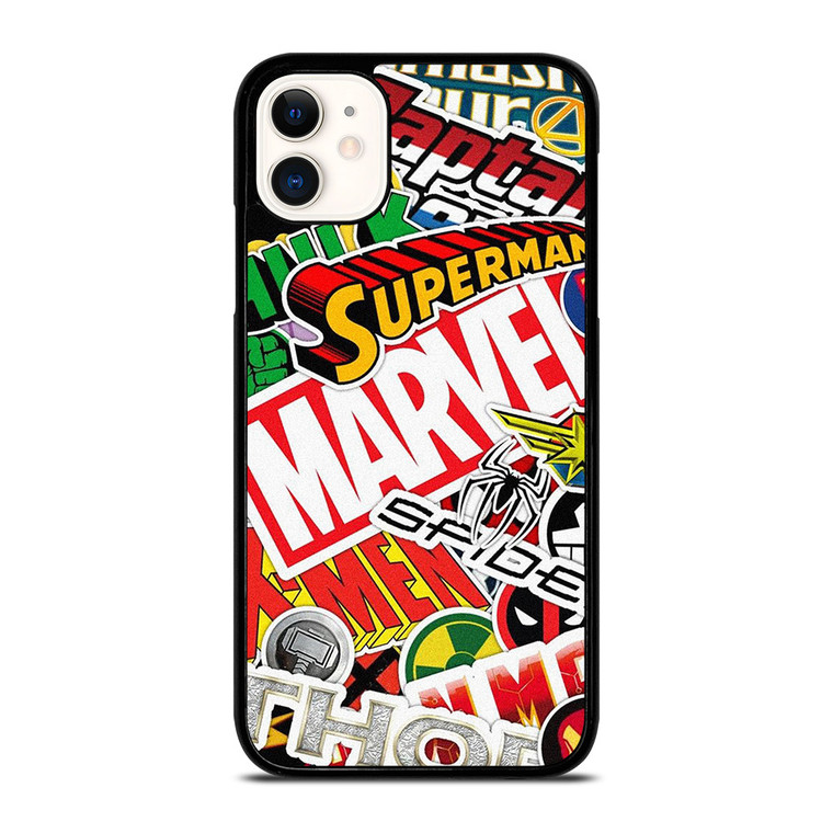 DC MARVEL SUPERHERO COLLAGE iPhone 11 Case Cover