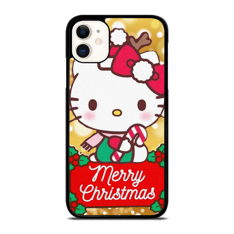 HELLO KITTY MERRY CHRISTMAS GOLD iPhone 11 Case Cover