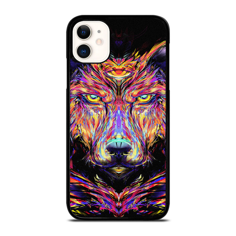 WOLF TRIPPY ART iPhone 11 Case Cover