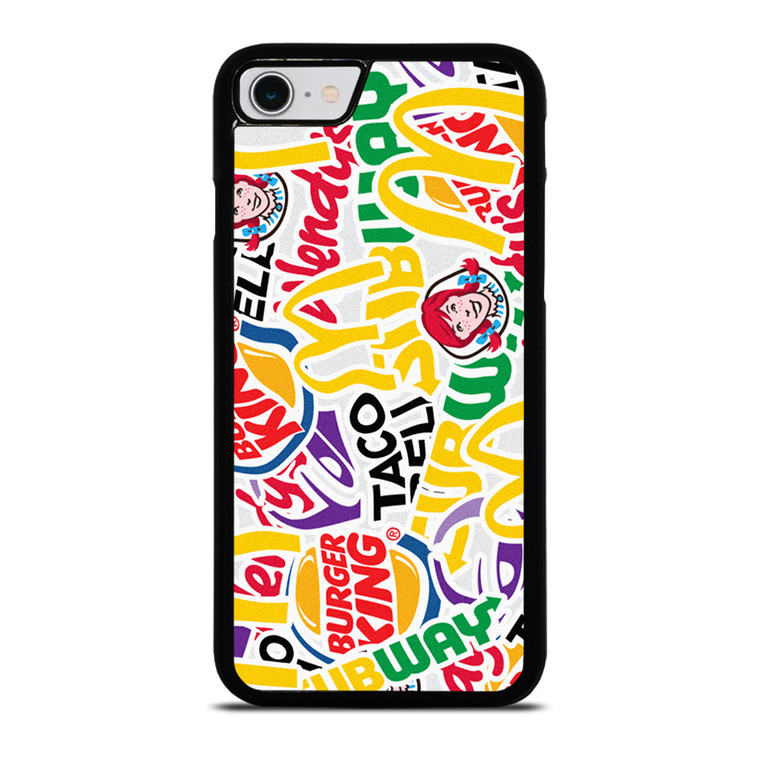 FAST FOOD BRAND STICKER BOMB iPhone SE 2022 Case Cover