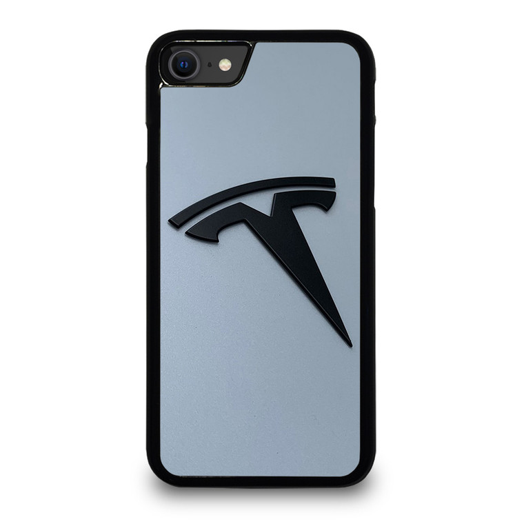 BLACK TESLA CAR LOGO iPhone SE 2020 Case Cover