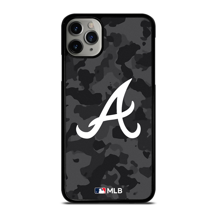 ATLANTA BRAVES BASEBALL BLACK CAMO iPhone 11 Pro Max Case Cover