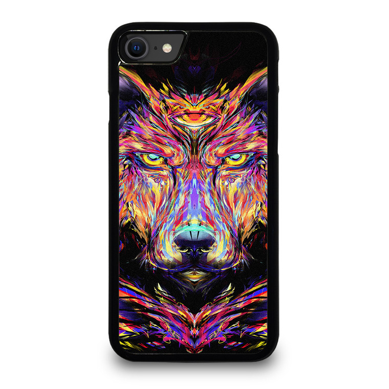 WOLF TRIPPY ART iPhone SE 2020 Case Cover