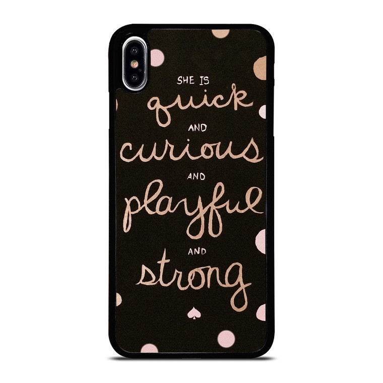 KATE SPADE NEW YORK QUOTES POLKADOT iPhone XS Max Case Cover