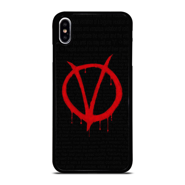 V FOR VENDETTA SYMBOL iPhone XS Max Case Cover