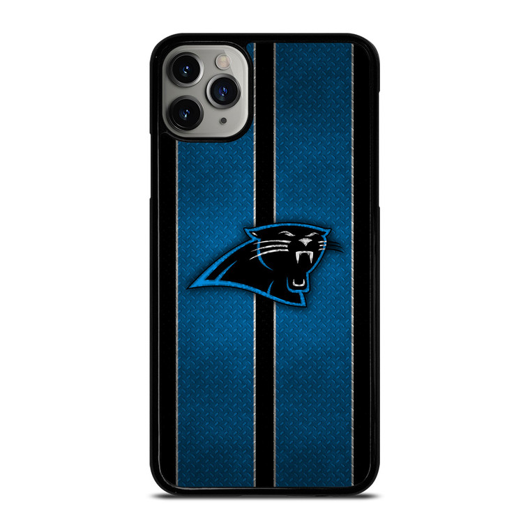CAROLINA PANTHERS NFL METAL STRIPE iPhone 11 Pro Max Case Cover