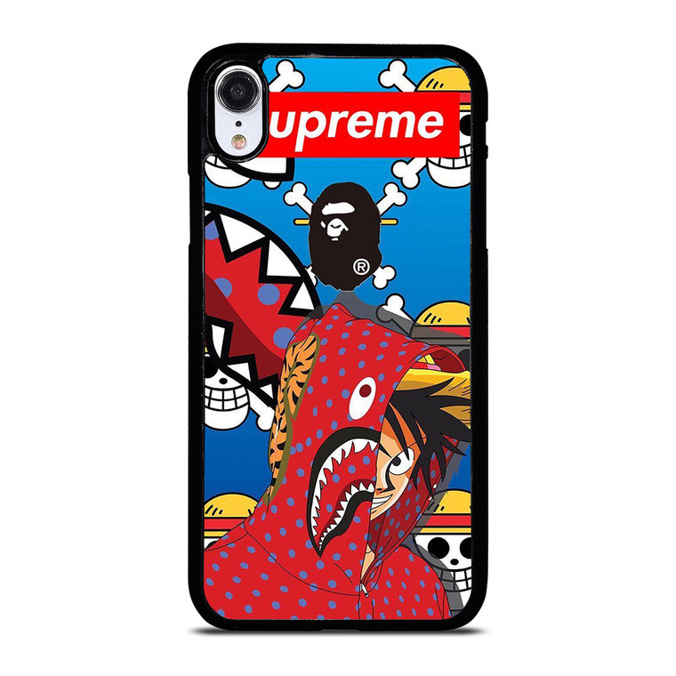 LUFFY ONE PIECE SUPREME BAPE iPhone XR Case Cover LUFFY ONE PIECE SUPREME BAPE iPhone XR Case Cover