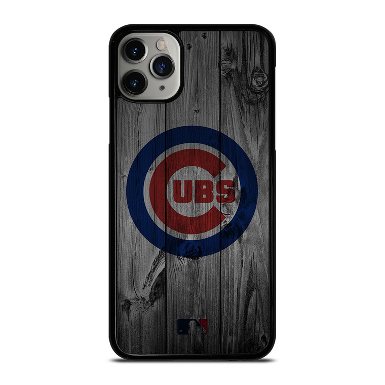 CHICAGO CUBS BASEBALL MLB WOOD LOGO iPhone 11 Pro Max Case Cover