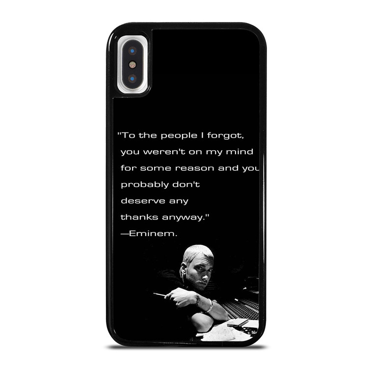 EMINEM RAPPER QUOTES 2 iPhone X / XS Case Cover
