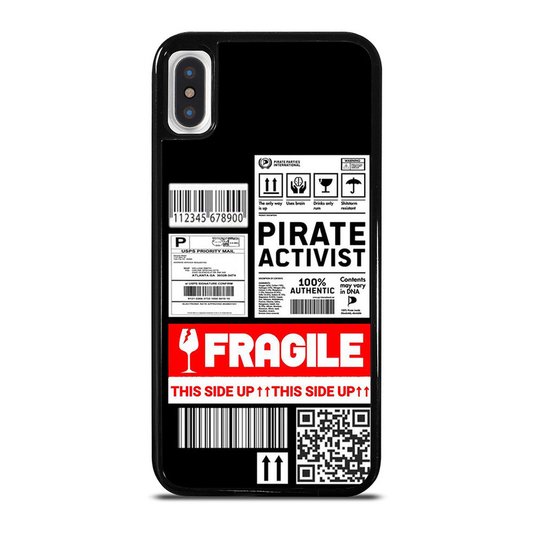FRAGILE STAMP BARCODE LABELS iPhone X / XS Case Cover