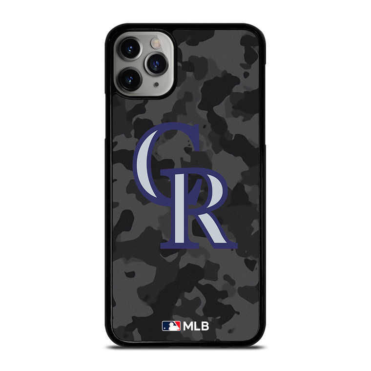 COLORADO ROCKIES BASEBALL BLACK CAMO iPhone 11 Pro Max Case Cover