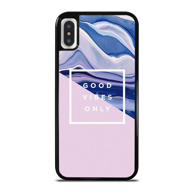 TUMBLR GOOD VIBES ONLY PINK MARBLE iPhone X / XS Case Cover