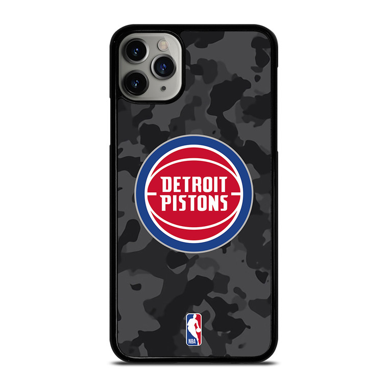 DETROIT PISTONS BLACK CAMO iPhone 11 Pro Max Case Cover