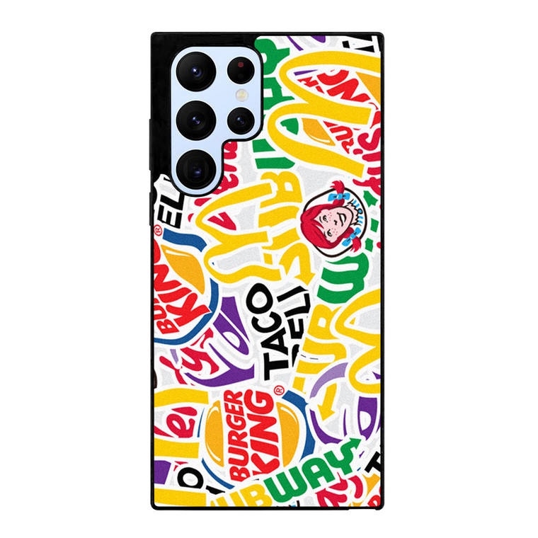 FAST FOOD BRAND STICKER BOMB Samsung Galaxy S22 Ultra Case Cover