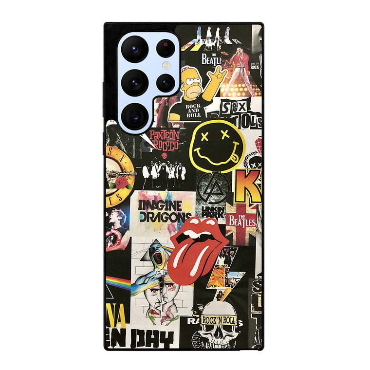 ROCK AND ROLL BAND COLLAGE Samsung Galaxy S22 Ultra Case Cover