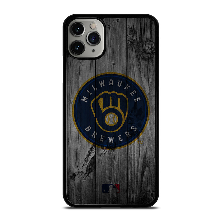 MILWAUKEE BREWERS BASEBALL MLB WOOD LOGO iPhone 11 Pro Max Case Cover