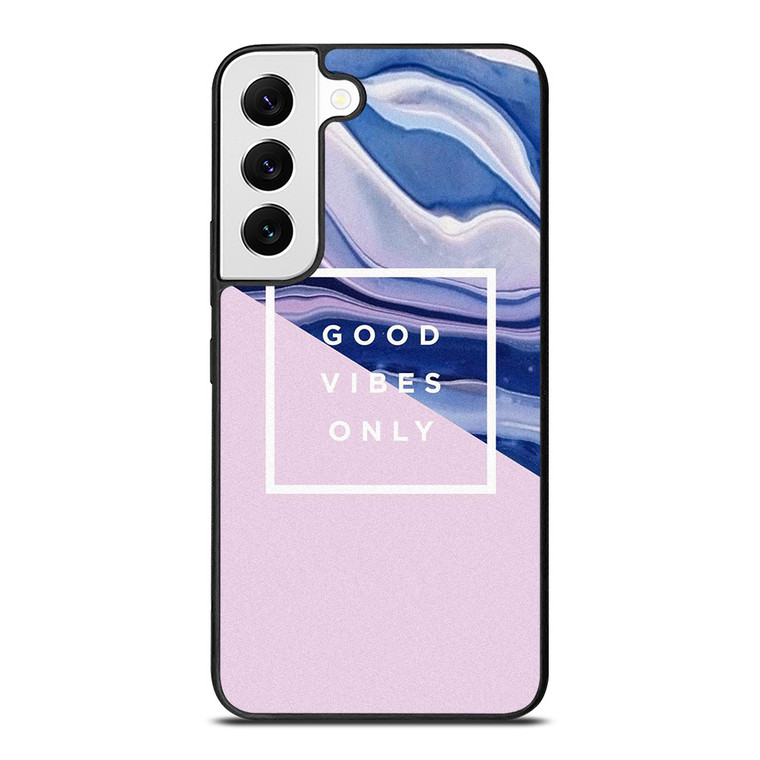 TUMBLR GOOD VIBES ONLY PINK MARBLE Samsung Galaxy S22 Case Cover