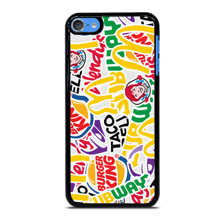 FAST FOOD BRAND STICKER BOMB iPod Touch 7 Case Cover