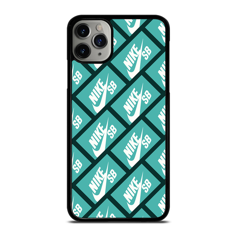 NIKE SB SKATEBOARD BOX PATTERN TURQUOISE iPhone 11 Pro Max Case Cover