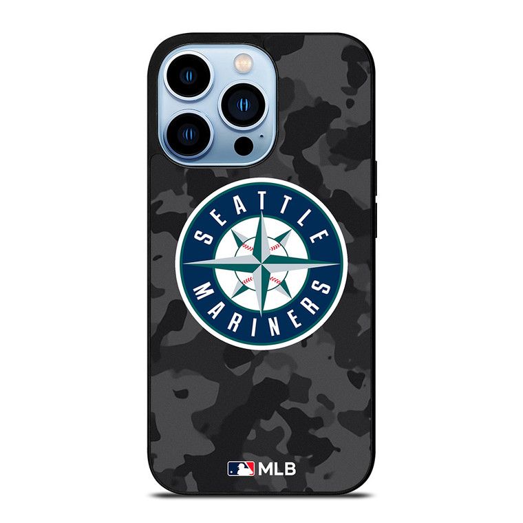 SEATTLE MARINERS BASEBALL BLACK CAMO iPhone 13 Pro Max Case Cover