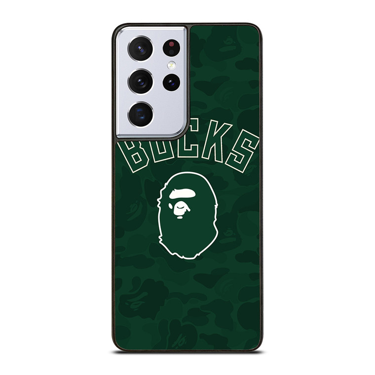 MILWAUKEE BUCKS X BAPE CAMO Samsung Galaxy S21 Ultra Case Cover